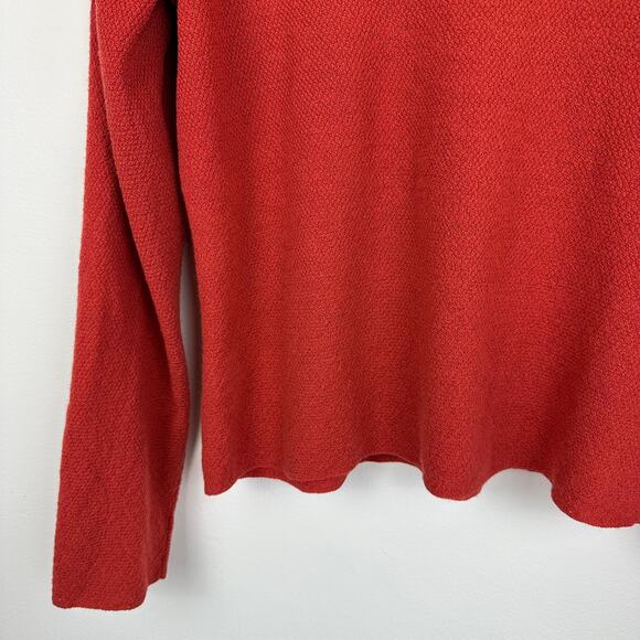 Vintage Eileen Fisher Womens Long Sleeve Italian Yarn Wool Orange Sweater Medium - Picture 4 of 11
